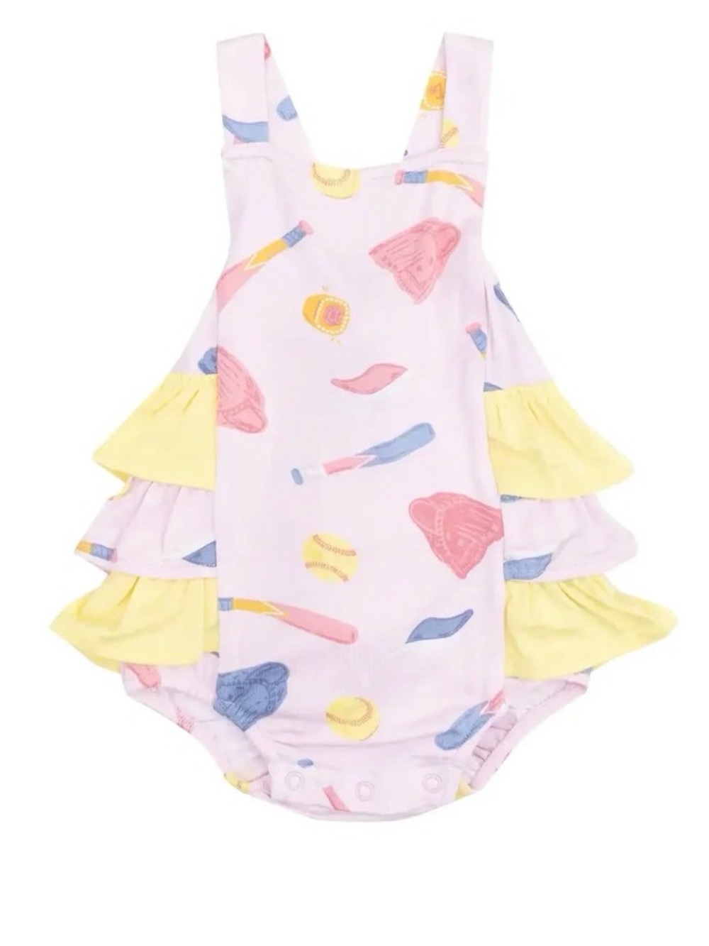 Angel Dear Ruffle Sunsuit - Softball